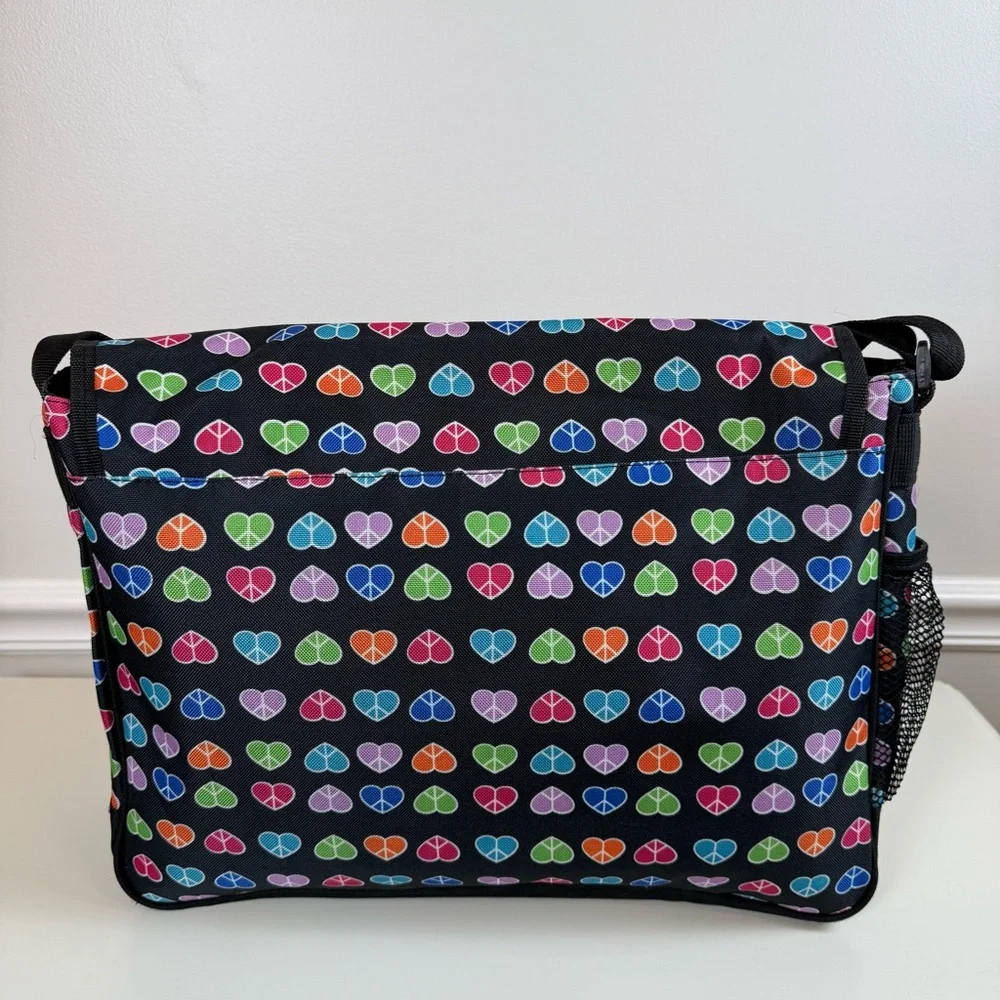 Dickies Rainbow‎ Hearts Crossbody Flap Messenger Large Shoulder Bag Computer